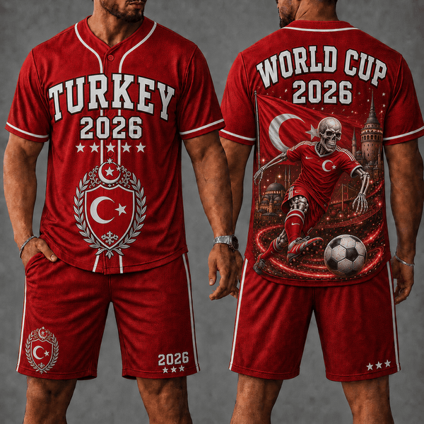 Turkey WC 26 Skull Jersey Shorts Set